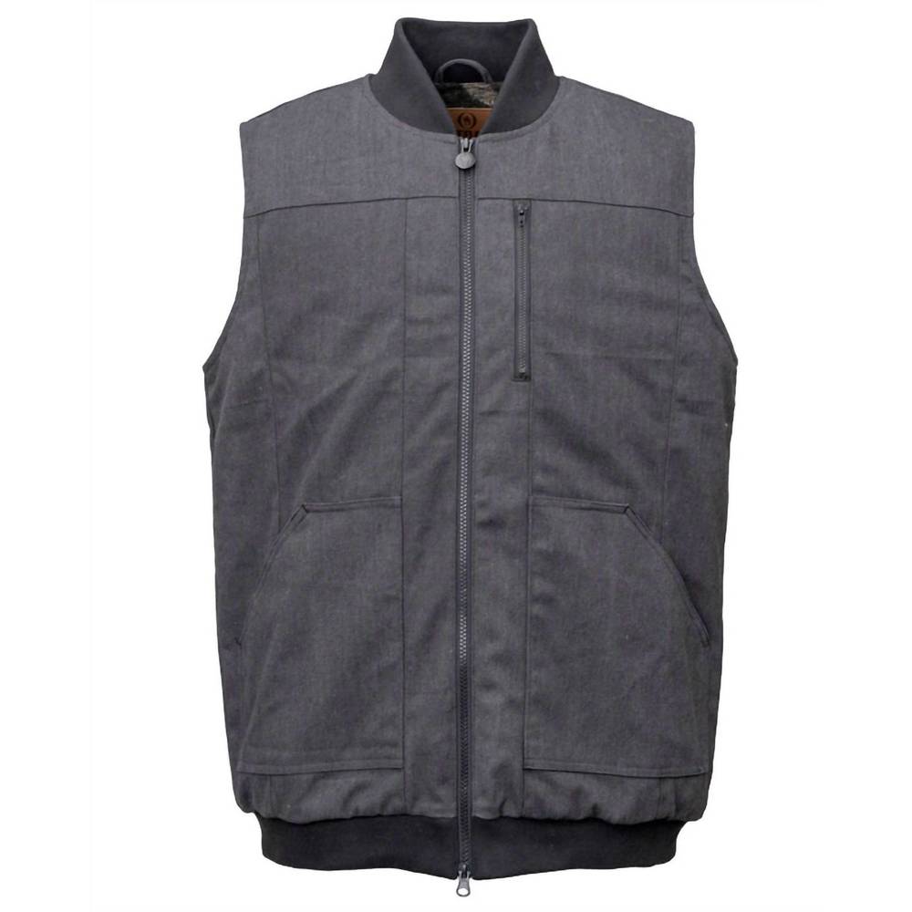 NEW OUTBACK TRADING CO. men’s rowan zip up vest in charcoal